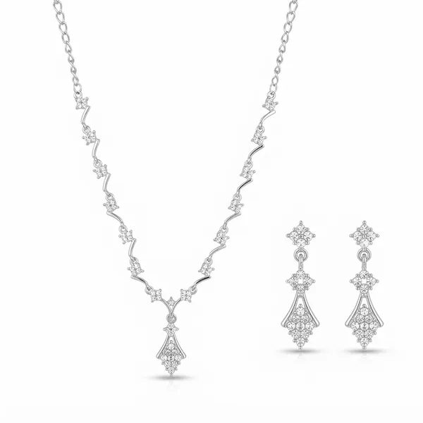 The99jewel_Elegant_Austrian_Stone_Party_Wear_Necklace_Set_Silver