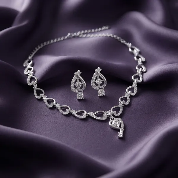 The99jewel_Sparkling_Austrian_Stone_Jewellery_Set_With_Earrings_Silver