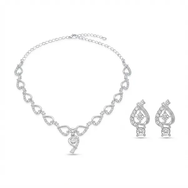 The99jewel_Sparkling_Austrian_Stone_Jewellery_Set_With_Earrings_Silver