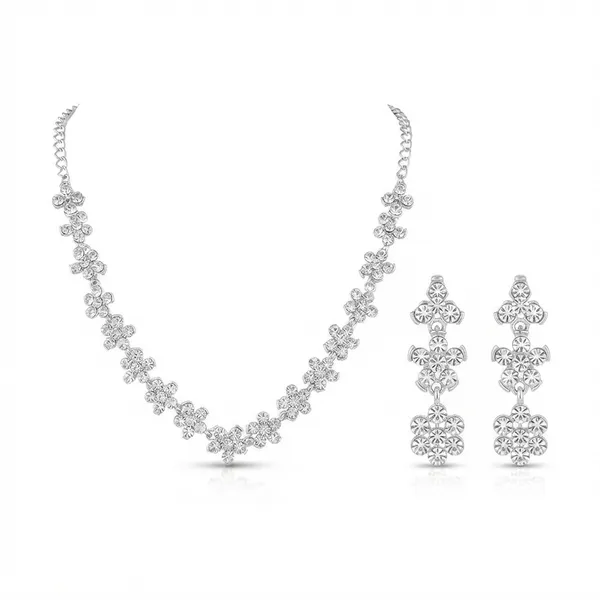 The99jewel_Sparkling_Austrian_Stone_Jewellery_Set_With_Earrings_Silver