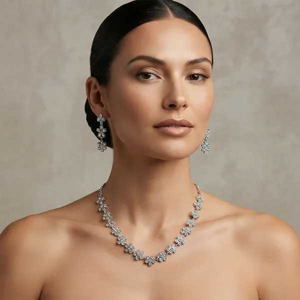 The99jewel_Sparkling_Austrian_Stone_Jewellery_Set_With_Earrings_Silver