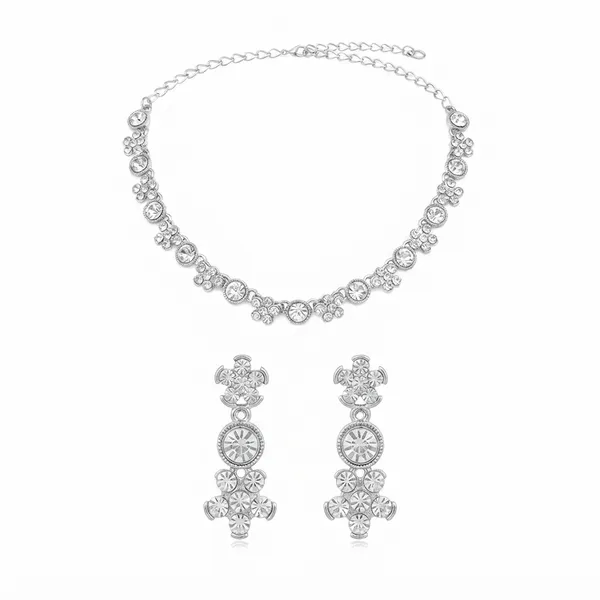 The99jewel_Sparkling_Austrian_Stone_Jewellery_Set_With_Earrings_Silver