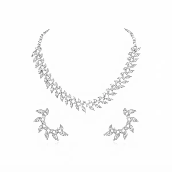 The99jewel_Sparkling_Austrian_Stone_Jewellery_Set_With_Earrings_Silver