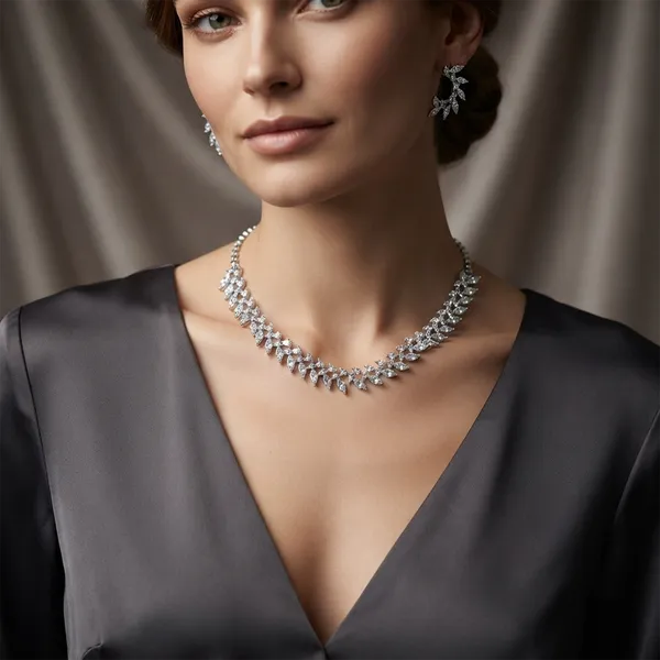 The99jewel_Sparkling_Austrian_Stone_Jewellery_Set_With_Earrings_Silver