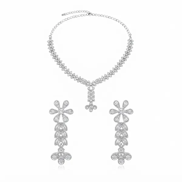 The99jewel_Sparkling_Austrian_Stone_Jewellery_Set_With_Earrings_Silver