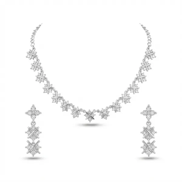 The99jewel_Glamorous_Austrian_Stone_Necklace_Set_Silver