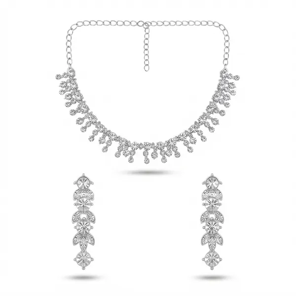 The99jewel_Glamorous_Austrian_Stone_Necklace_Set_Silver