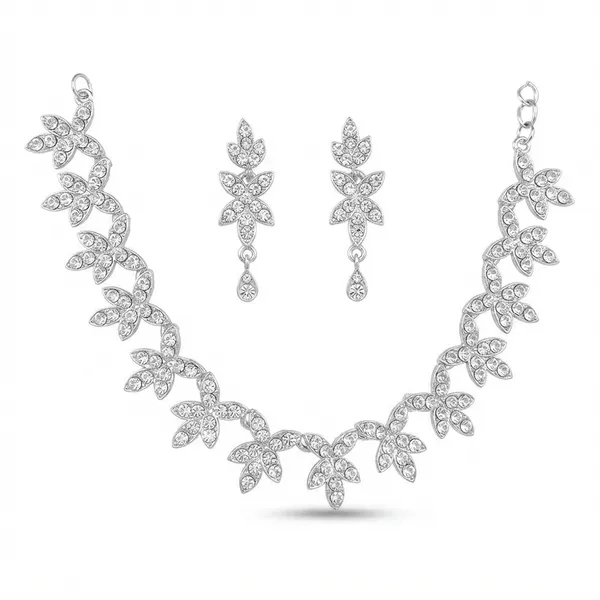 The99jewel_Radiant_Austrian_Stone_Fashion_Necklace_Set_Silver