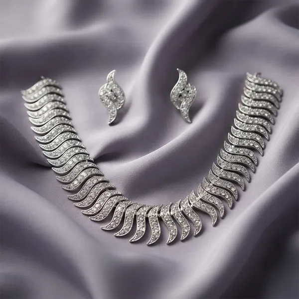 The99jewel_Radiant_Austrian_Stone_Fashion_Necklace_Set_Silver