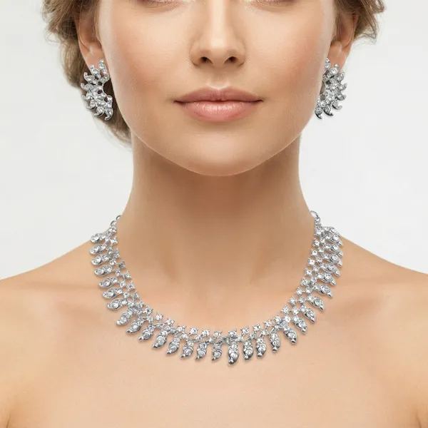 The99jewel_Radiant_Austrian_Stone_Fashion_Necklace_Set_Silver