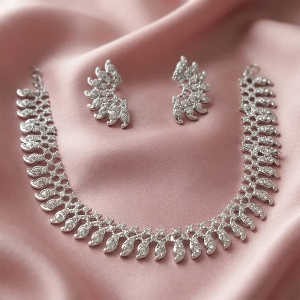 The99jewel_Radiant_Austrian_Stone_Fashion_Necklace_Set_Silver