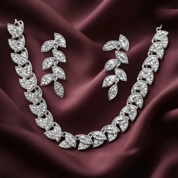 The99jewel_Radiant_Austrian_Stone_Fashion_Necklace_Set_Silver