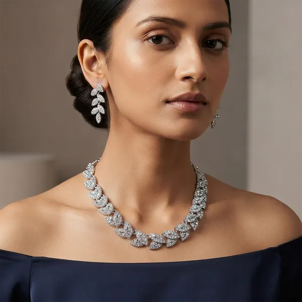 The99jewel_Radiant_Austrian_Stone_Fashion_Necklace_Set_Silver