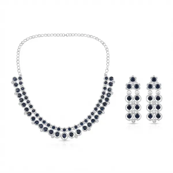 The99jewel_Signature_Blue_Austrian_Stone_Necklace_Set_For_Women_Blue