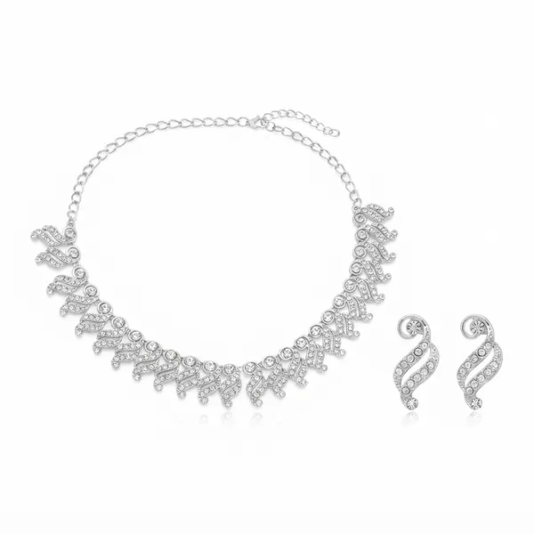 The99jewel_Designer_Austrian_Stone_Statement_Necklace_Set_Silver