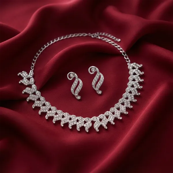 The99jewel_Designer_Austrian_Stone_Statement_Necklace_Set_Silver