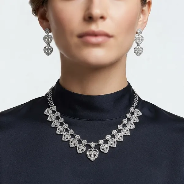 The99jewel_Designer_Austrian_Stone_Statement_Necklace_Set_Silver