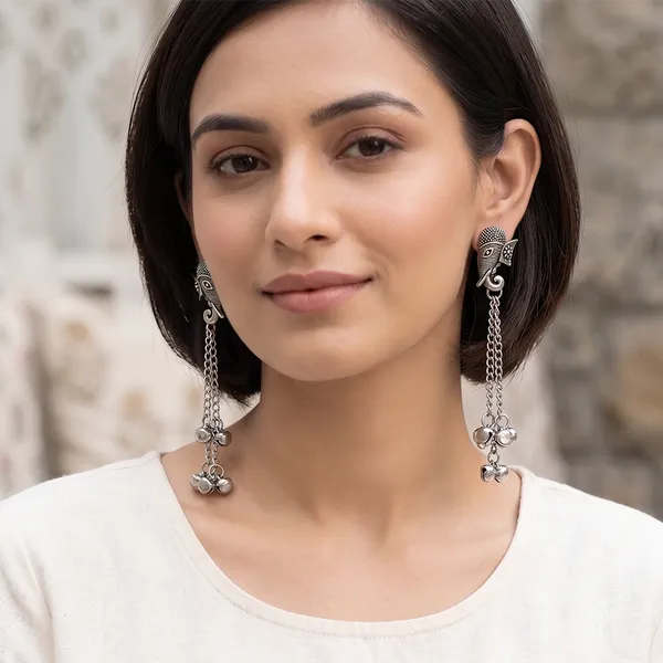 The99jewel_Oxidised_Plated_Elephant_Kashmiri_Ghungroo_Dangler_Earrings_Oxidised