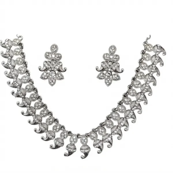 The99jewel_Sparkling_Austrian_Stone_Jewellery_Set_With_Earrings_Silver