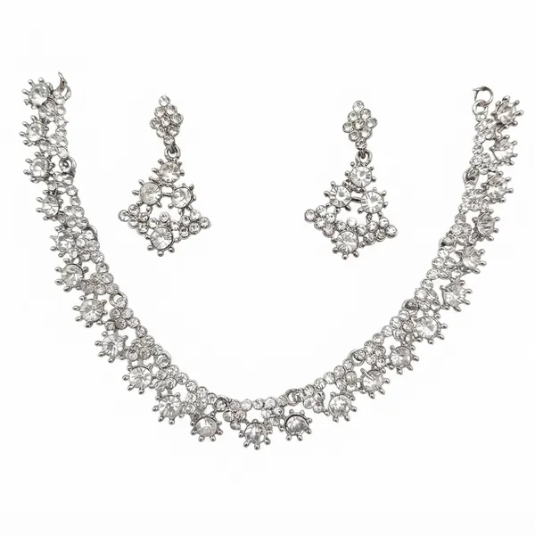 The99jewel_Sparkling_Austrian_Stone_Jewellery_Set_With_Earrings_Silver