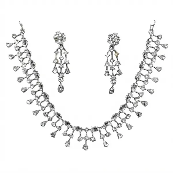 The99jewel_Sparkling_Austrian_Stone_Jewellery_Set_With_Earrings_Silver