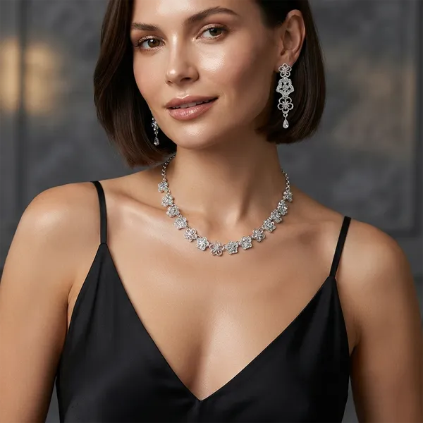 The99jewel_Luxe_Austrian_Necklace_Set_With_Earrings_Silver