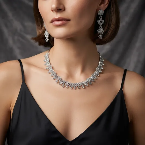 The99jewel_Luxe_Austrian_Necklace_Set_With_Earrings_Silver