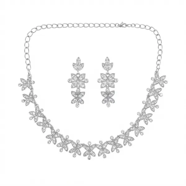 The99jewel_Dazzling_Austrian_Stone_Necklace_Set_With_Earrings_Silver