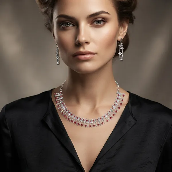 The99jewel_Dazzling_Austrian_Stone_Necklace_Set_With_Earrings_Red