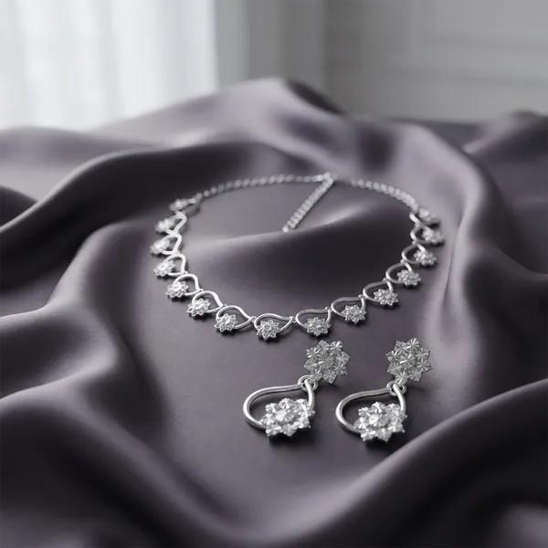 The99jewel_Dazzling_Austrian_Stone_Necklace_Set_With_Earrings_Silver
