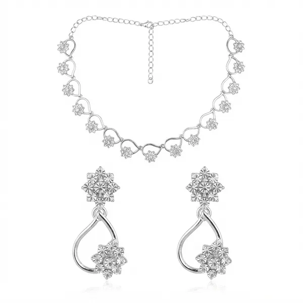 The99jewel_Dazzling_Austrian_Stone_Necklace_Set_With_Earrings_Silver