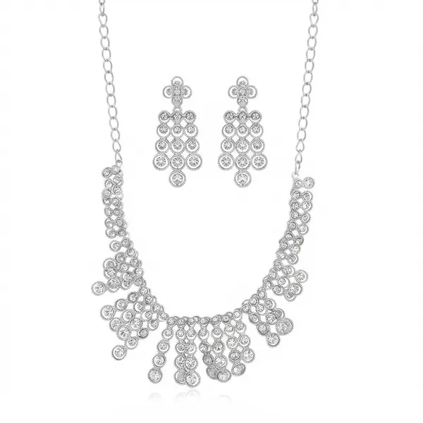 The99jewel_Sparkling_Austrian_Stone_Jewellery_Set_With_Earrings_Silver