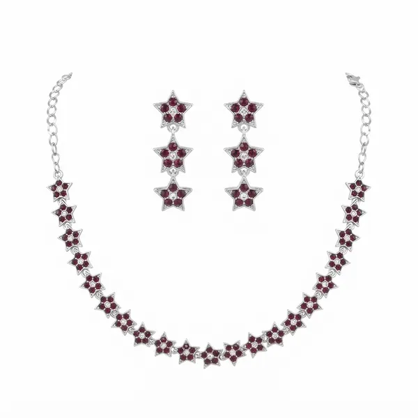 The99jewel_Sparkling_Austrian_Stone_Jewellery_Set_With_Earrings_Silver