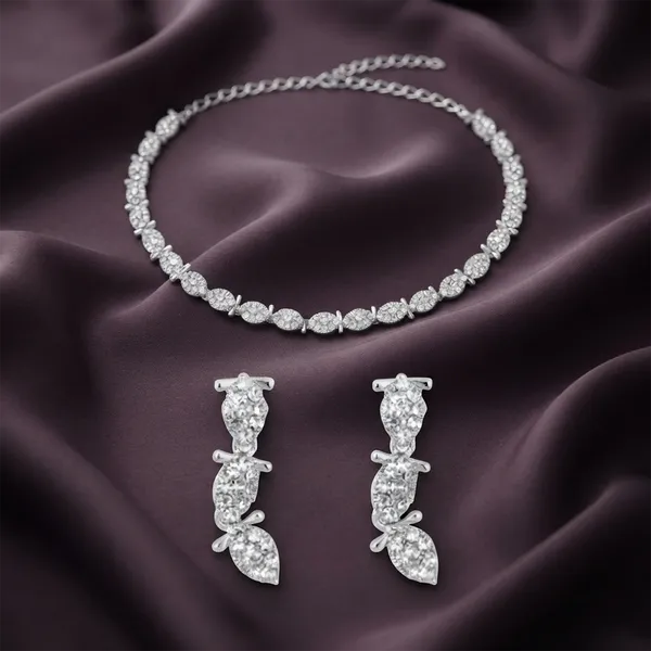 The99jewel_Radiant_Austrian_Necklace_Set_With_Earrings_Silver