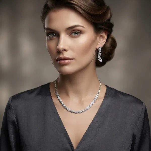 The99jewel_Radiant_Austrian_Necklace_Set_With_Earrings_Silver