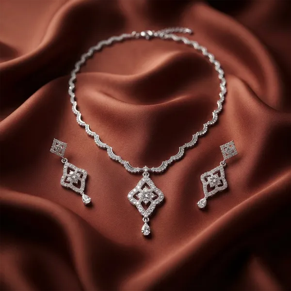 The99jewel_Radiant_Austrian_Necklace_Set_With_Earrings_Silver