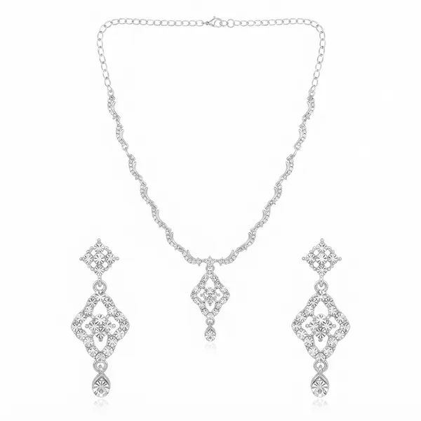 The99jewel_Radiant_Austrian_Necklace_Set_With_Earrings_Silver