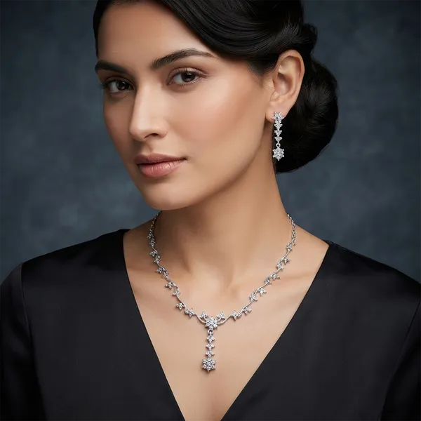 The99jewel_Radiant_Austrian_Necklace_Set_With_Earrings_Silver
