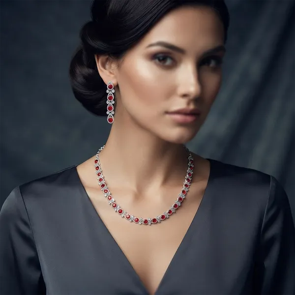 The99jewel_Radiant_Austrian_Necklace_Set_With_Earrings_Silver