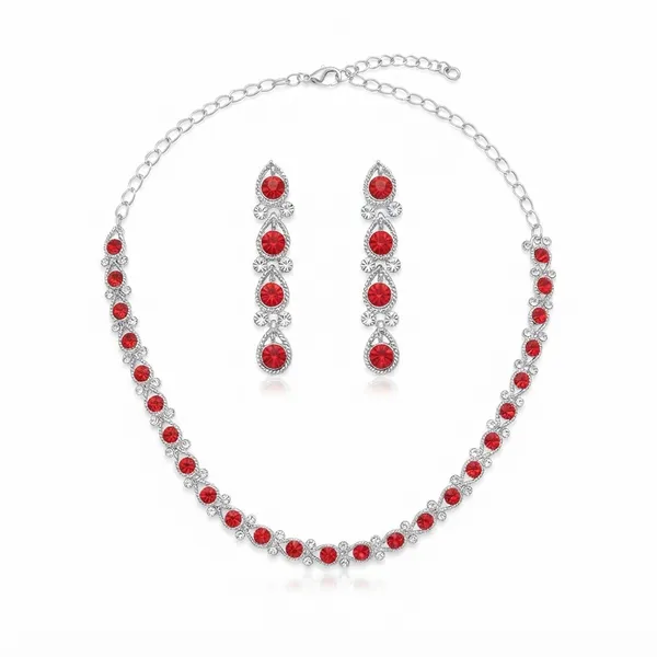 The99jewel_Radiant_Austrian_Necklace_Set_With_Earrings_Silver