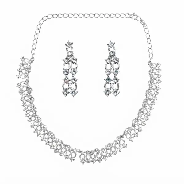 The99jewel_Radiant_Austrian_Necklace_Set_With_Earrings_Silver