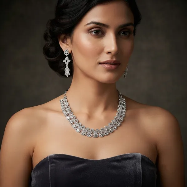 The99jewel_Prestige_Austrian_Stone_Statement_Necklace_Set_Silver