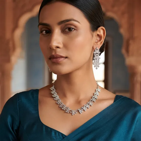 The99jewel_Prestige_Austrian_Stone_Statement_Necklace_Set_Silver