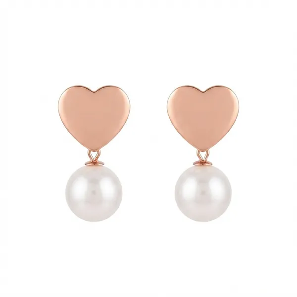 The99jewel_Rose_Gold_Plated_Heart_Pearl_Stud_Earrings_For_Women_Rose_Gold