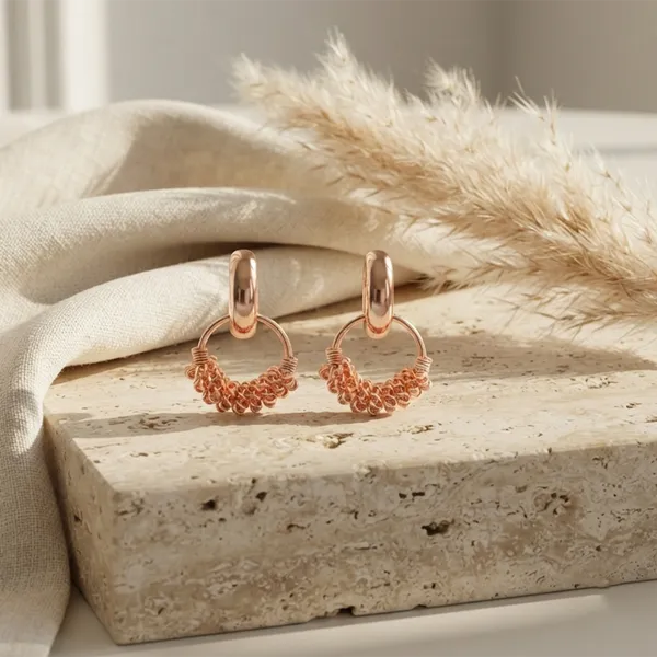 The99jewel_Rose_Gold_Plated_Designer_Hoop_Earrings_For_Women_Rose_Gold
