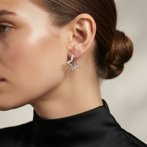 The99jewel_Trendy_Silver_Star_Geometric_Hoop_Earrings_For_Women_Silver
