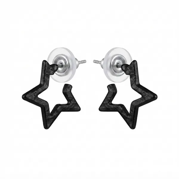 The99jewel_Trendy_Black_Star_Geometric_Hoop_Earrings_For_Women_Black