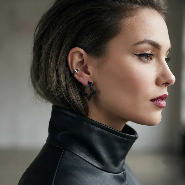 The99jewel_Trendy_Black_Star_Geometric_Hoop_Earrings_For_Women_Black