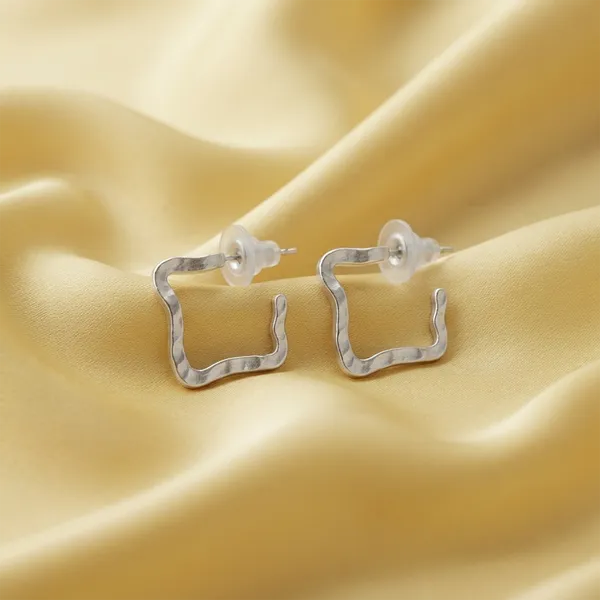 The99jewel_Trendy_Silver_Geometric_Hoop_Earrings_For_Women_Silver