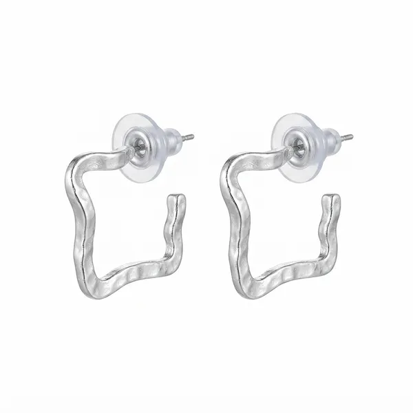 The99jewel_Trendy_Silver_Geometric_Hoop_Earrings_For_Women_Silver
